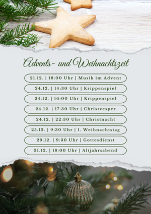 Plakat Advents- und Weihnachtszeit